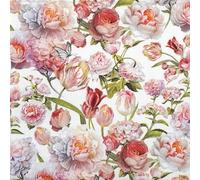 20 Luxury Ambiente Paper Napkins - Roses and Tulips - Table Decoration with Motif Also for Party or Decoupage 33x33cm 3 ply