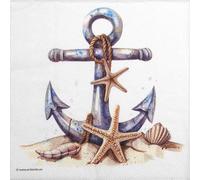 20 Luxury Ambiente Paper Napkins - Rusty Anchor - Table Decoration with Motif Also for Party or Decoupage 33x33cm 3 ply