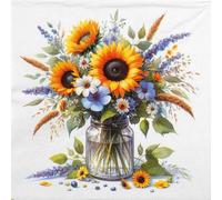 20 Luxury Ambiente Paper Napkins - Sunflowers in jar - Table Decoration with Motif Also for Party or Decoupage 33x33cm 3 ply