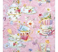 20 Luxury Ambiente Paper Napkins - Tea Cups Pink - Table Decoration with Motif Also for Party or Decoupage 33x33cm 3 ply