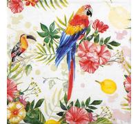 20 Luxury Ambiente Paper Napkins - Tropical Birds - Table Decoration with Motif Also for Party or Decoupage 33x33cm 3 ply