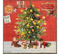 20 Luxury Ambiente Paper Napkins - Under X-mas Tree red - Table Decoration with Motif Also for Party or Decoupage 33x33cm 3 ply
