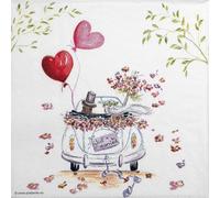 20 Luxury Ambiente Paper Napkins - Wedding Car - Table Decoration with Motif Also for Party or Decoupage 33x33cm 3 ply