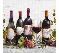 20 Luxury Ambiente Paper Napkins - Wine Bottles - Table Decoration with Motif Also for Party or Decoupage 33x33cm 3 ply