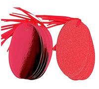 20 Luxury Red Oval Gift Tags - Glitter & Foil Design | Premium Gift Labels for Christmas, Weddings & Birthdays | Eco-Friendly Recyclable Packaging | Pack of 20