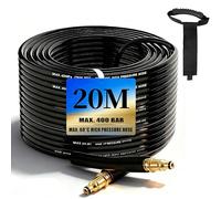 20 m High Pressure Hose for Kärcher K2 K3 K4 K5 K7, 400 Bar (5800 PSI) with Quick Connect Click System, Practical Extension and Replacement Hose with Storage Strap