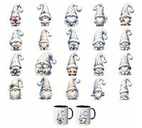 20 Mery Christmas Snata Snowman Winter Gnome UV DTF Cup Wraps Transfer Sticker for Glass Cups Furniture Craft DIY Crafts,Rub on Transfer Stickers for DIY Water Bottle Laptop Decal Wood Car