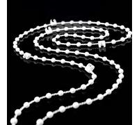 20 Meter 100 Clips Vertical Blind Chain for 3.5 Inch/ 89mm Slats,Blind Slats Vertical Replacement,Ideal for Repair & DIY Projects (White/20M Long)