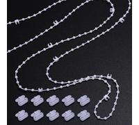 20 Meter 200 Clips Vertical Blind Chain for 3.5 Inch/89mm Slats, Vertical Blinds Repair Parts, White - Includes Blind Weights, Clips, and Plastic Chain for Vertical Blinds Slats, Headrail, Brackets