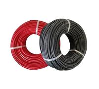 20 Meters 1500V Solar Photovoltaic Wire Red Black Single Core 4mm2/6mm2 12/10AWG Cable Tinned Copper XLPE Jacket for PV Panels(6mm2 10AWG)