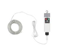 20 meters 200 lights，Leather wire lights , 2 lines 24V, 1200 mAh 18650 lithium battery, three-speed timing, eight-function flashing, with remote control, USB charging, warm white