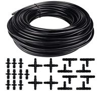 20 Meters Gardening Watering Pipe Watering Hose 4/7mm PVC Hose Irrigation Hose Watering Systems with 22Pcs Hose Connector for Garden, Greenhouse, Balcony