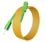 20 Meters SC/APC to SC/APC Fiber Optic Internet Cable, Single Mode Fiber Patch Cable, Fiber Optic Jumper Cable, Optical Patch Cord for Internet - SIMPLEX - 9/125um - OS1/OS2 Compatible, LSZH Yellow
