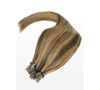 20 Microring I-Tip Extensions - professional Quality - 22" - M6/27 mixed chocolate brown & caramel blonde