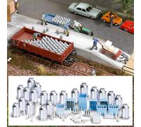 20 Milk Churns and 8 Cases HO/OO Gauge Busch 1145