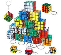 20 Mini Rubix Cube Keyrings, Rubix Cube 3x3 Portable Puzzles, Adult Party Bag Fillers, Focus Tools for Adults, Compact 3x3 cm Design