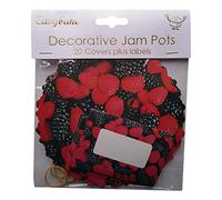 20 Mixed Berries Jam Pot Covers, Wax Discs, Rubber Bands and Self-Adhesive Labels