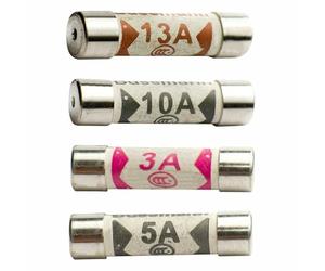 20 Mixed Ceramic Domestic Mains Fuse Set for Plugs - 3A, 5A, 10A, 13A UK Electrical