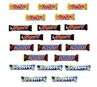 20 Mixed Chocolate Bars Packed - 5 X ( Twix, Snickers, MARS, Bounty) Fresh Stock
