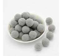 20 mm, approx. 50 pieces, colourful mini pompoms for crafts, felt balls, colourful pom pom balls, small pompoms, fluffy plush balls for decorating, sewing, DIY, creative crafts, light grey