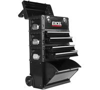 20" Mobile Roller Chest Trolley Storage Cabinet Tool Box 4 Drawer Garage Black