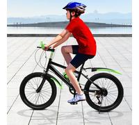 20'' Mountain Bike MTB City Children's 7 Speed Bicycle Disc Dual Brake Bike With Storage Bag, Kettle, Cup Holder, Compass Bell for Boys Girls within 4.26-4.9FT (1.3-1.5m) Tall, Bearing 85kg (Green)