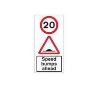 20 MPH Speed Bumps Ahead - 3mm AlumComp RA1 Anti Graffiti - 450x900mm
