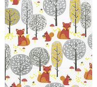 20 Napkins 33 x 33 cm Fox Squirrel Forest Animals Autumn Animal Winter