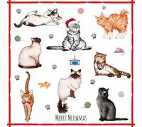 20 Napkins Animal Motifs Fun with Christmas Cats as Table Decoration Paper Napkins with Motif Also for Decoupage and Decoupage 33 x 33 cm