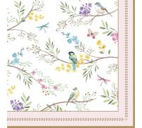 20 Napkins Animal Motifs Small Birds on Delicate Branches as Table Decoration Paper Napkins with Motif Also for Decoupage and Decoupage 33 x 33 cm