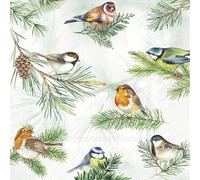 20 Napkins Animals Birds on Delicate Branches as Table Decoration Paper Napkins with Motif Also for Decoupage and Decoupage 33 x 33 cm