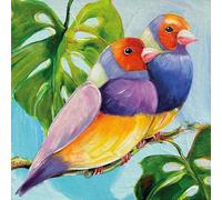 20 Napkins Animals Colourful Birds on Monstera as Table Decoration Paper Napkins with Motif Also for Decoupage and Decoupage 33 x 33 cm