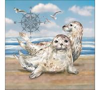 20 Napkins Animals Seals by the Sea as Table Decoration Paper Napkins with Motif Also for Decoupage and Decoupage 33 x 33 cm