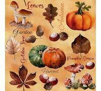 20 Napkins Autumn Autumn Elements Vintage Table Decoration Paper Napkins Nostalgia Autumn with Leaves and Mushrooms Motif Also for Decoupage and Decoupage 33 x 33 cm