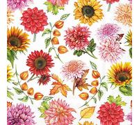 20 Napkins Autumn Blooming Autumn Table Decoration Paper Napkins with Motif Also for Decoupage and Decoupage 33 x 33 cm