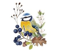 20 Napkins Autumn Blue Tit on Natural Arrangement as Table Decoration Paper Napkins with Motif Also for Decoupage and Decoupage 33 x 33 cm