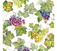 20 Napkins Autumn Grapes on Green Leaves as Table Decoration Paper Napkins with Motif Also for Decoupage and Decoupage 33 x 33 cm