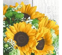 20 Napkins Autumn Sunflowers in Bouquet as Table Decoration Paper Napkins Autumn with Motif Also for Decoupage and Decoupage 33 x 33 cm