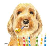 20 Napkins Birthday Dog Celebrates Birthday Table Decoration Paper Napkins with Motif Also for Decoupage and Decoupage 33 x 33 cm
