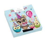 20 Napkins Birthday with Funny Owls | Table Decoration | Decoupage | Napkin Technology 33 x 33 cm