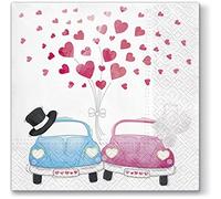 20 Napkins Cars Under Heart Rain Wedding Love Heart 33 x 33 cm