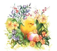 20 Napkins Chick on Flowers and Easter Egg Animals Flowers Spring Easter Easter Easter Decoration Table Decoration 33 x 33 cm