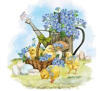 20 Napkins, Chicks to Forget-me-nots, Flowers, Spring, Easter, Table Decoration, decoupage, Napkin Technology, 33 x 33 cm