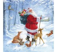 20 Napkins Christmas Animals Look forward to Gifts as Table Decoration Paper Napkins with Motif Also for Decoupage and Decoupage 33 x 33 cm