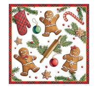 20 Napkins Christmas Gingerbread Figures and Branches as Table Decoration Paper Napkins with Motif Also for Decoupage and Decoupage 33 x 33 cm