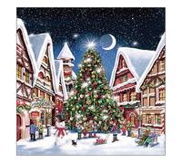 20 Napkins Christmas Large Christmas Tree in the Village as Table Decoration Paper Napkins with Motif Also for Decoupage and Decoupage 33 x 33 cm