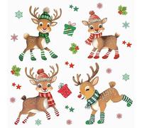 20 Napkins Christmas Playful Rudolph Table Decoration Paper Napkins with Winter Reindeer Deer Motif for Kids and Adults Also for Decoupage and Decoupage 33 x 33 cm