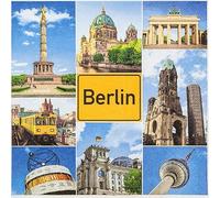 20 Napkins Cities Berlin in Postcard Style as Table Decoration Paper Napkins with Motif Also for Decoupage and Decoupage 33 x 33 cm