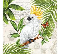 20 napkins, cockatoo in the jungle, animals, jungle 33 x 33 cm