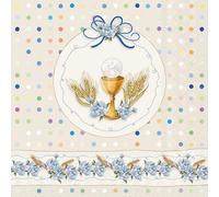 20 Napkins Communion & Confirmation Chalice on Festive Border Table Decoration Paper Napkins with Motif Also for Decoupage and Decoupage 33 x 33 cm